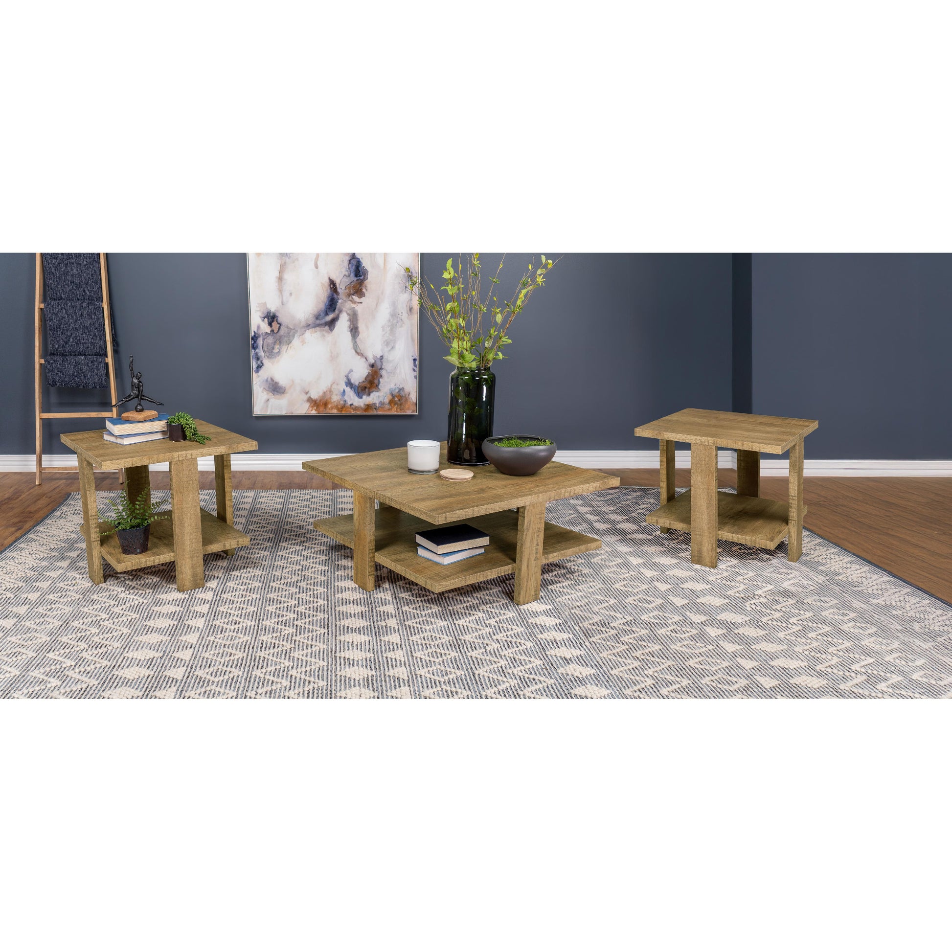  Coaster Furniture Dawn 707718-S3 3-piece Round Coffee and End Table Set - Mango Brown IMAGE 10