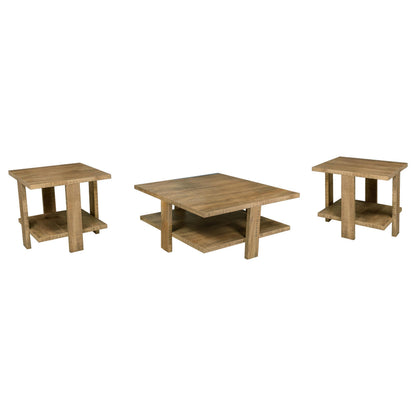  Coaster Furniture Dawn 707718-S3 3-piece Round Coffee and End Table Set - Mango Brown IMAGE 9