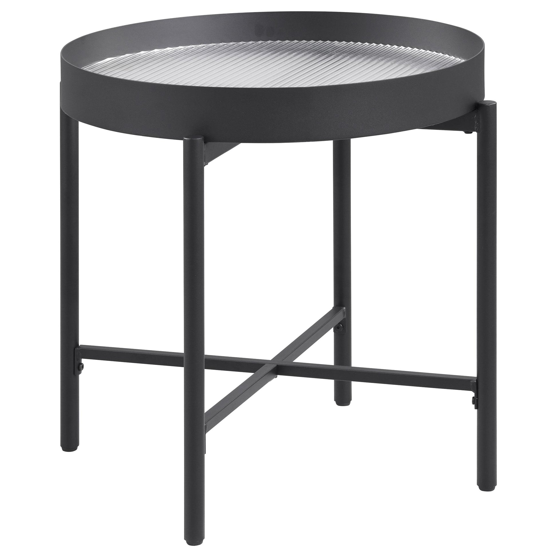  Coaster Furniture Ozella 707897 Round Side Table with Recessed Top - Sandy Black IMAGE 2