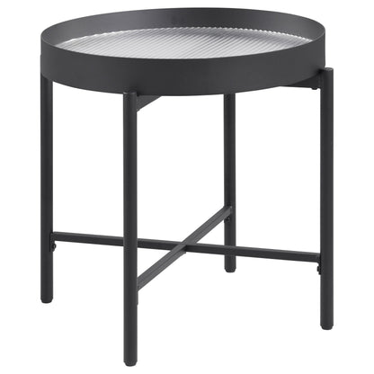  Coaster Furniture Ozella 707897 Round Side Table with Recessed Top - Sandy Black IMAGE 2