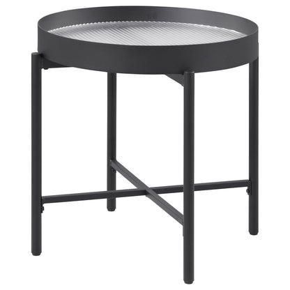  Coaster Furniture Ozella 707897 Round Side Table with Recessed Top - Sandy Black IMAGE 4