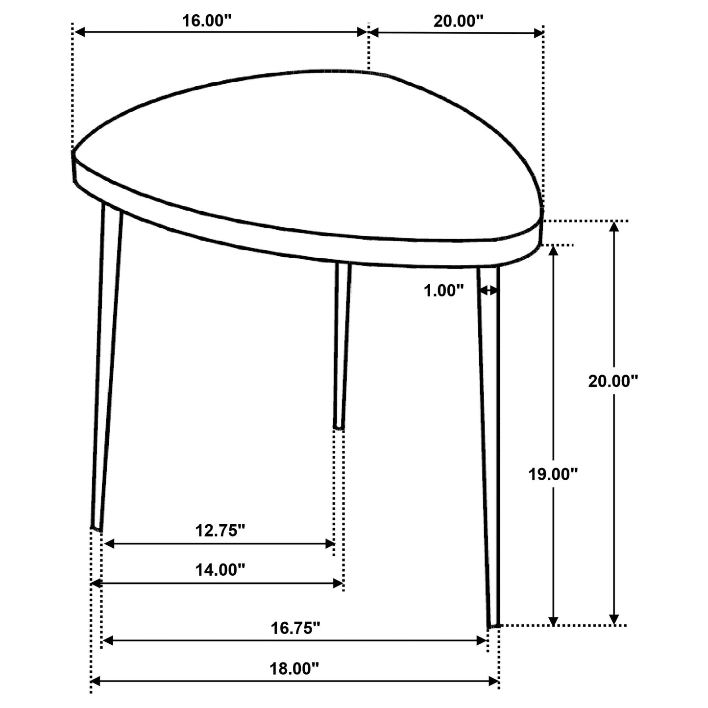  Coaster Furniture Odessa 707918-S3 3-piece Triangular Coffee and End Table Set - Black IMAGE 7