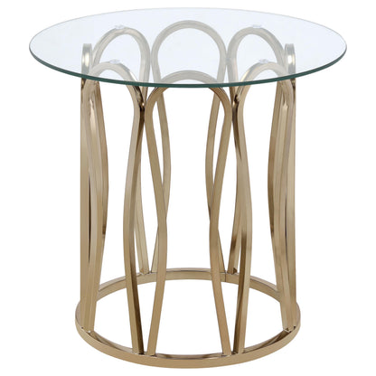  Coaster Furniture Monett 708058-S2 2-piece Coffee and End Table Set - Chocolate Chrome IMAGE 2