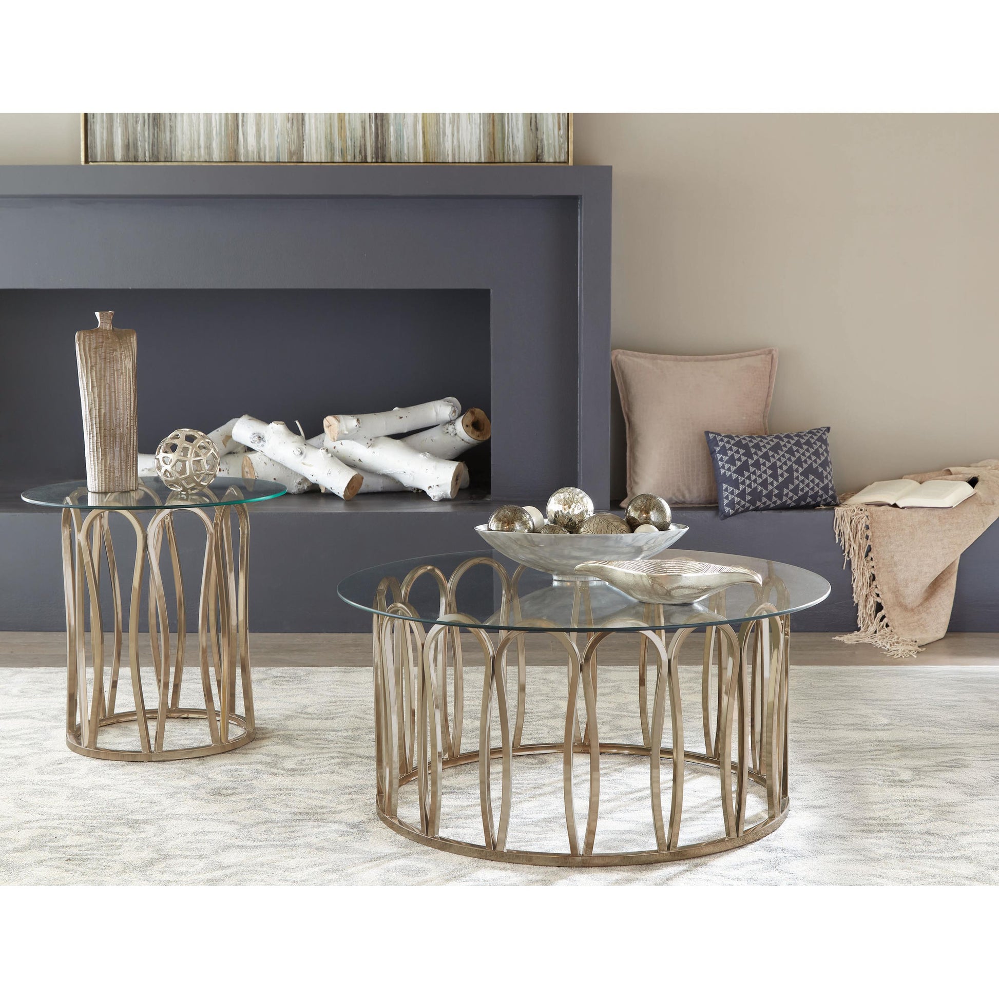  Coaster Furniture Monett 708058-S2 2-piece Coffee and End Table Set - Chocolate Chrome IMAGE 3