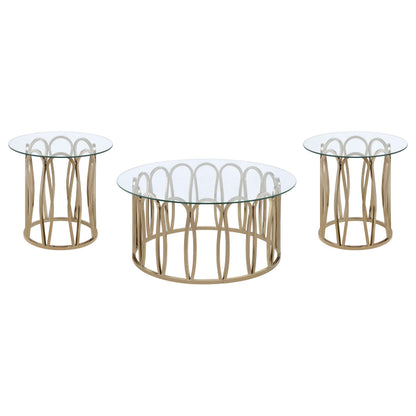  Coaster Furniture Monett 708058-S3 3-piece Coffee and End Table Set - Chocolate Chrome IMAGE 6