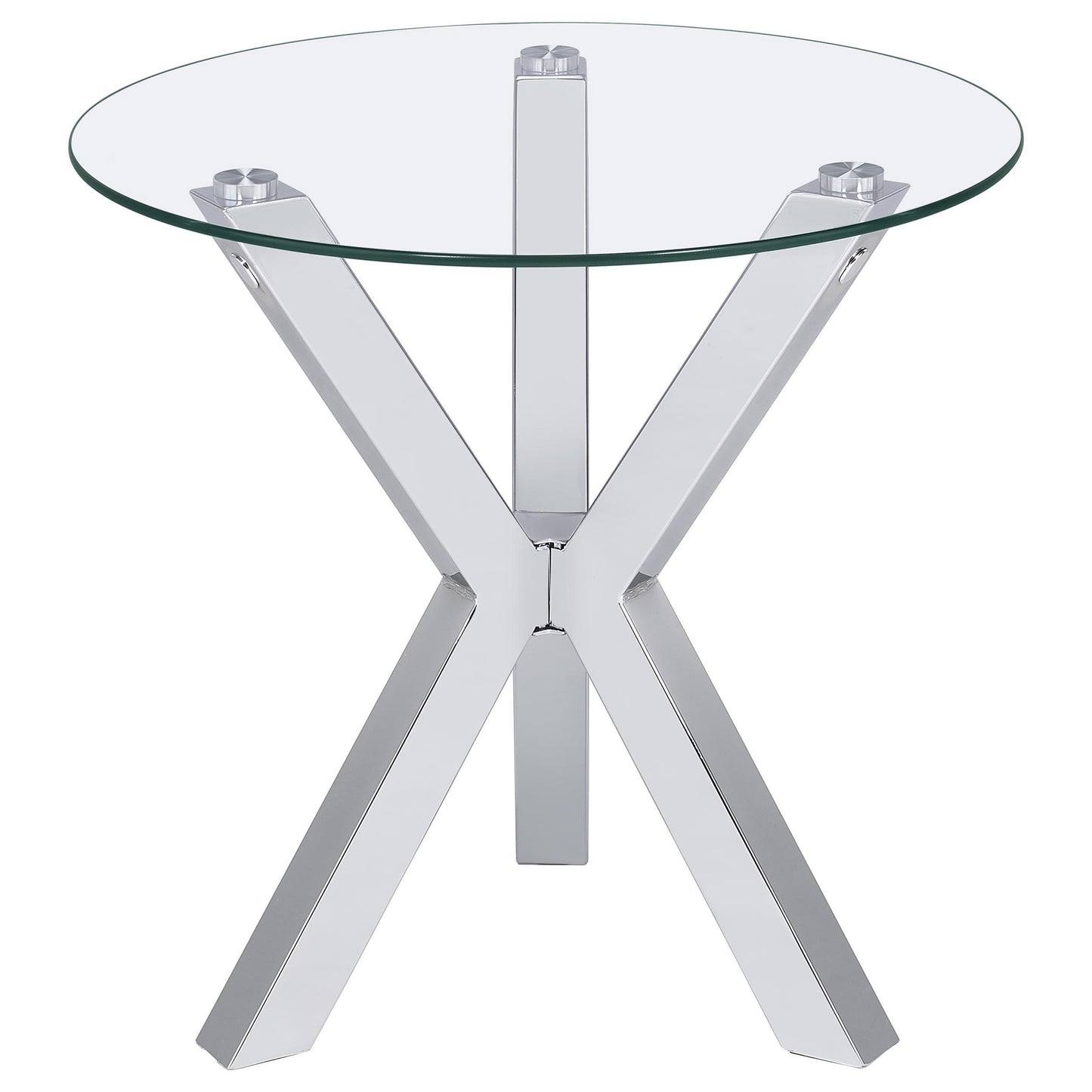  Coaster Furniture Kenzie 708128-S2 2-piece Round Coffee and End Table Set - Chrome IMAGE 4