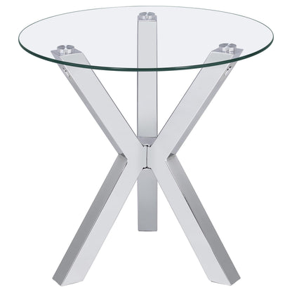  Coaster Furniture Kenzie 708128-S2 2-piece Round Coffee and End Table Set - Chrome IMAGE 4