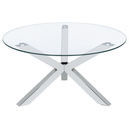  Coaster Furniture Kenzie 708128-S2 2-piece Round Coffee and End Table Set - Chrome IMAGE 5