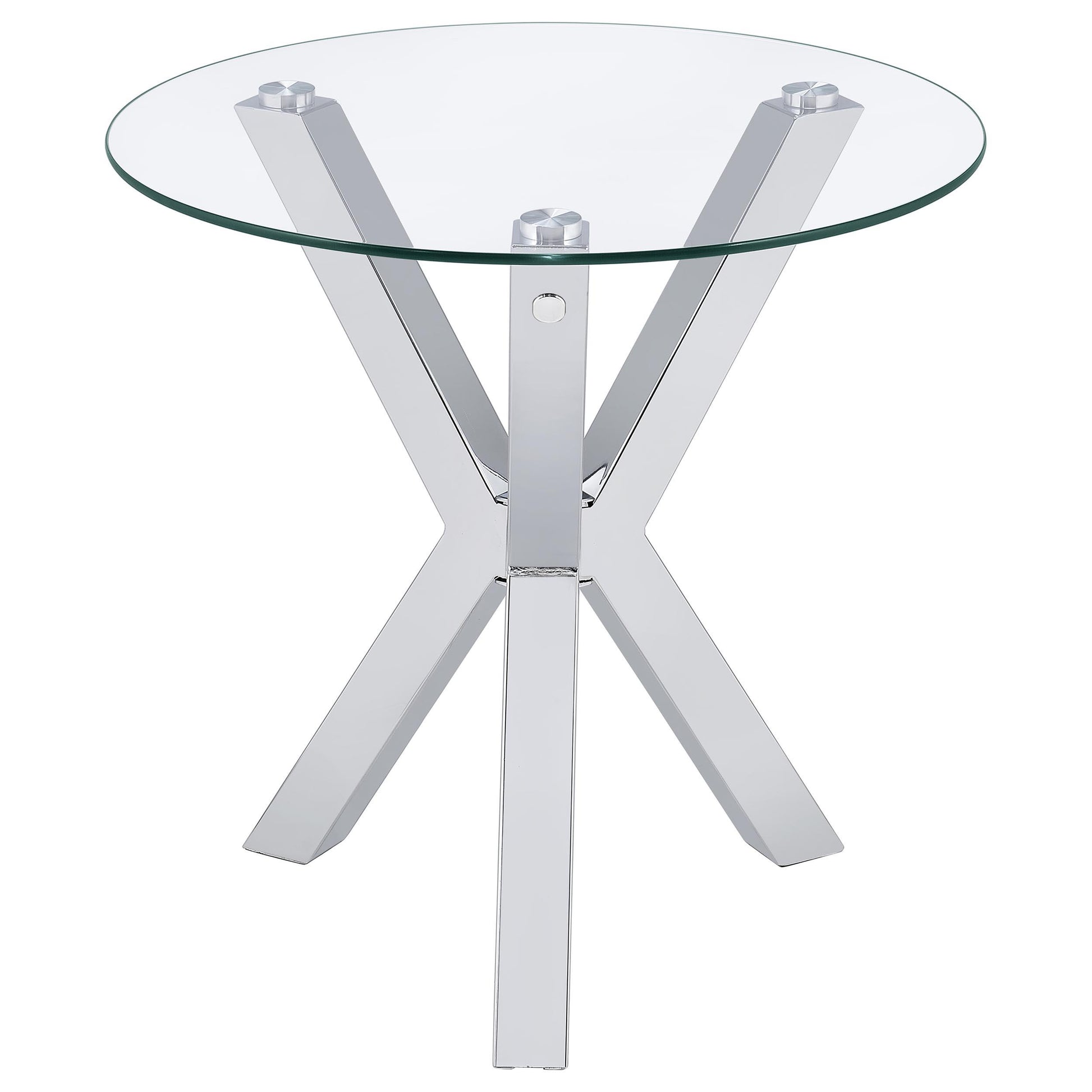  Coaster Furniture Kenzie 708128-S2 2-piece Round Coffee and End Table Set - Chrome IMAGE 6
