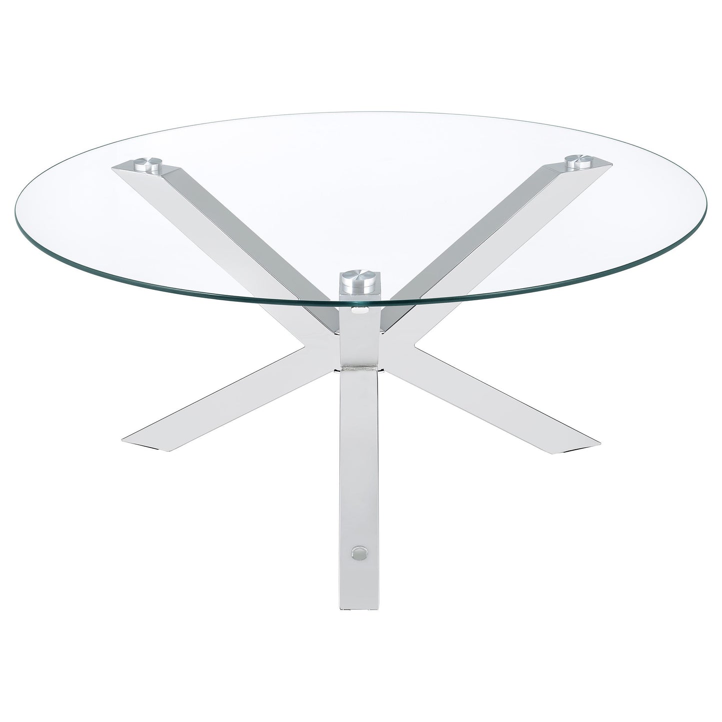  Coaster Furniture Kenzie 708128-S2 2-piece Round Coffee and End Table Set - Chrome IMAGE 7