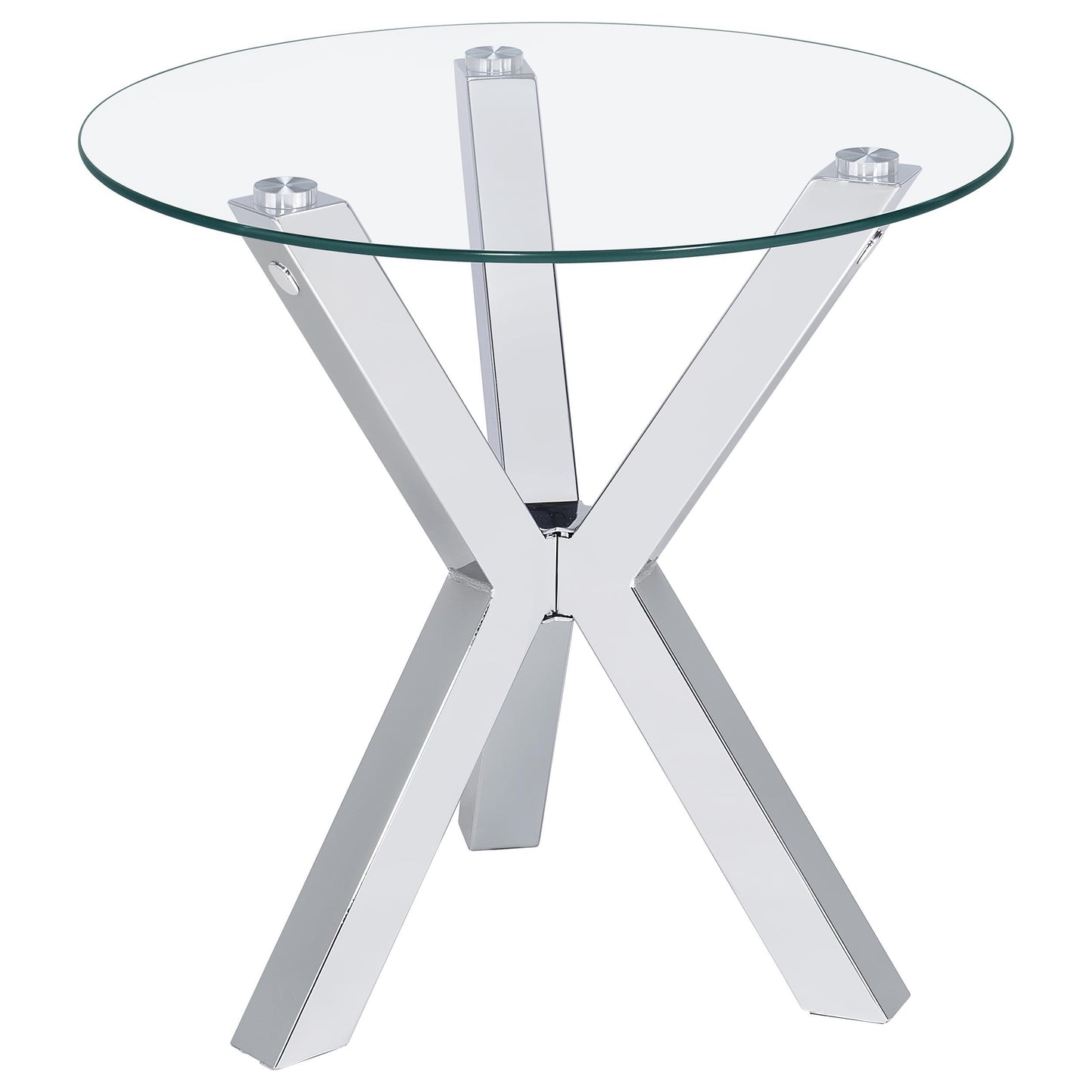  Coaster Furniture Kenzie 708128-S2 2-piece Round Coffee and End Table Set - Chrome IMAGE 9