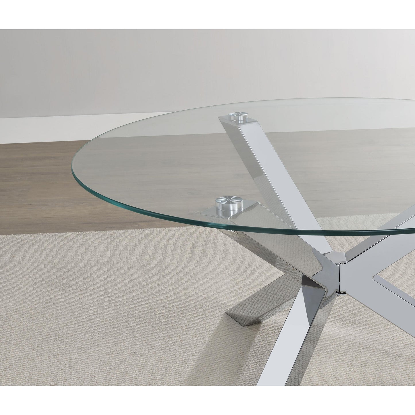  Coaster Furniture Kenzie 708128-S3 3-piece Round Coffee and End Table Set - Chrome IMAGE 3