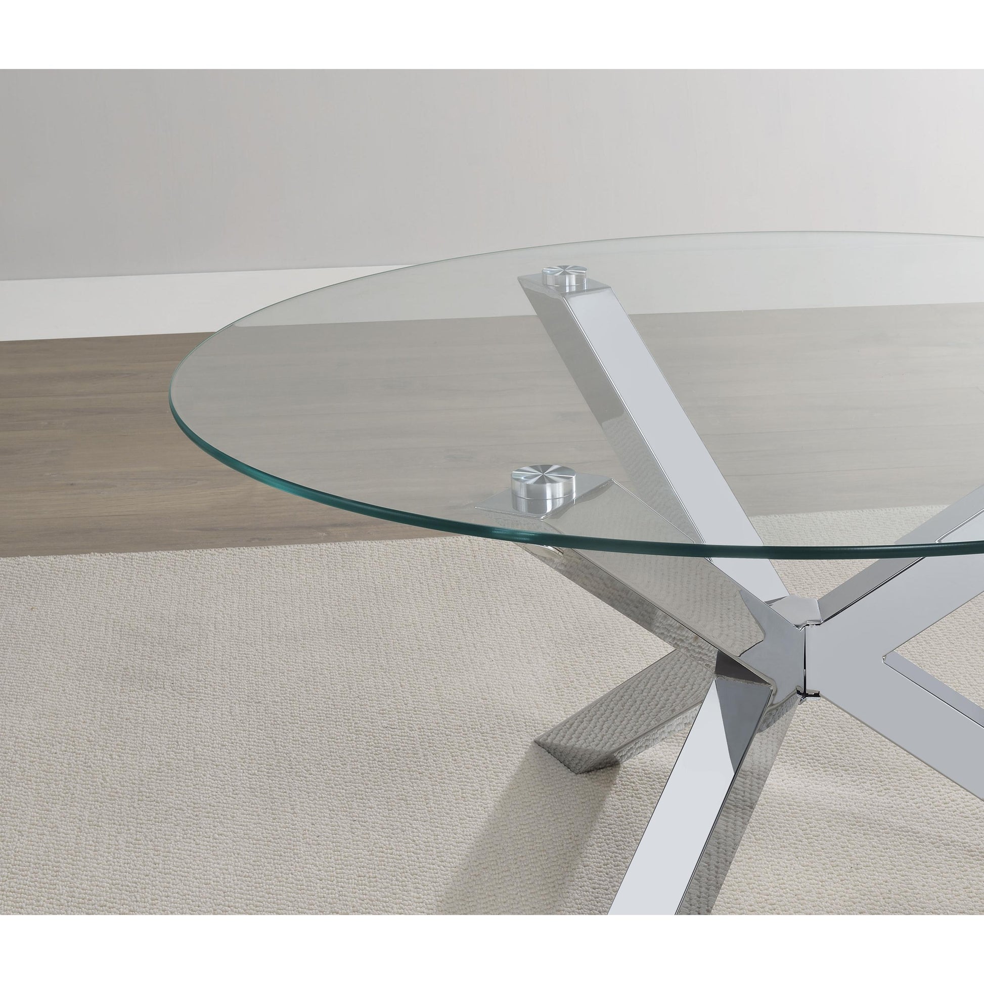  Coaster Furniture Kenzie 708128-S3 3-piece Round Coffee and End Table Set - Chrome IMAGE 3