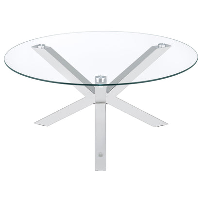  Coaster Furniture Kenzie 708128-S3 3-piece Round Coffee and End Table Set - Chrome IMAGE 6