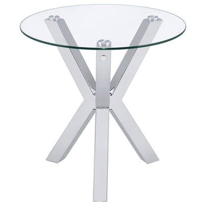  Coaster Furniture Kenzie 708128-S3 3-piece Round Coffee and End Table Set - Chrome IMAGE 7