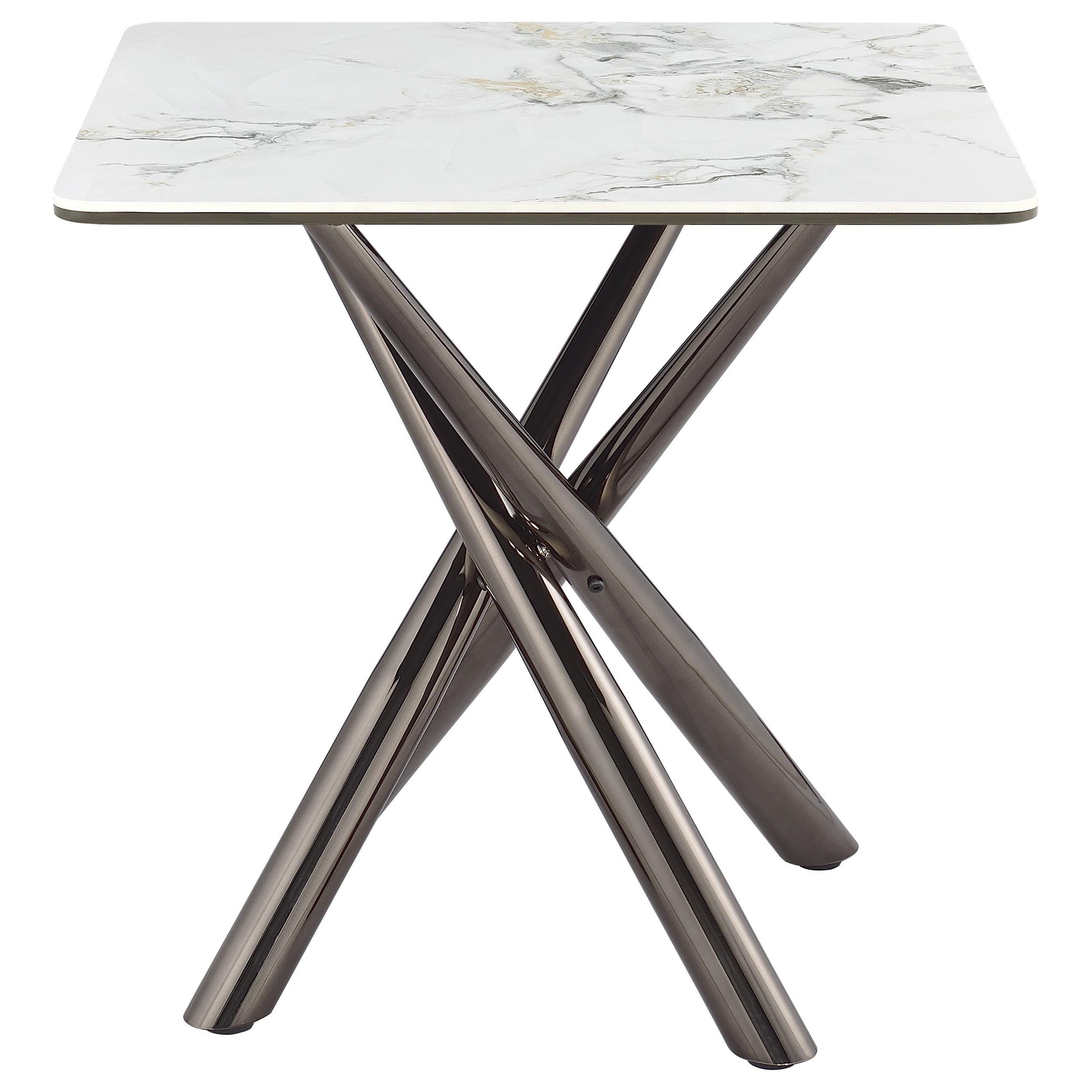  Coaster Furniture Carvell 708137 Square Sintered Stone Side Table Mirage - White IMAGE 2