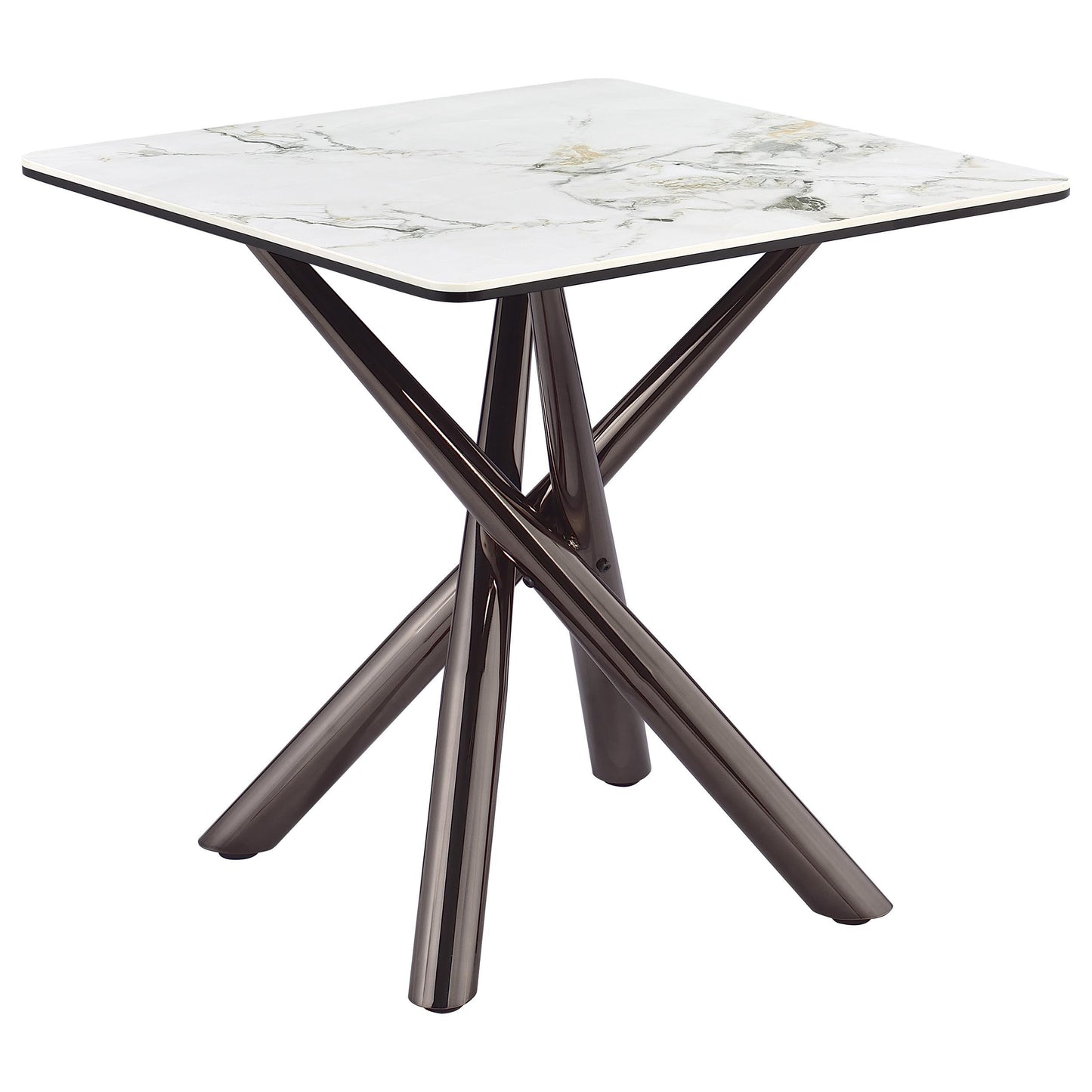  Coaster Furniture Carvell 708137 Square Sintered Stone Side Table Mirage - White IMAGE 3