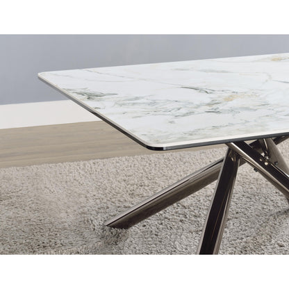  Coaster Furniture Carvell 708137 Square Sintered Stone Side Table Mirage - White IMAGE 6