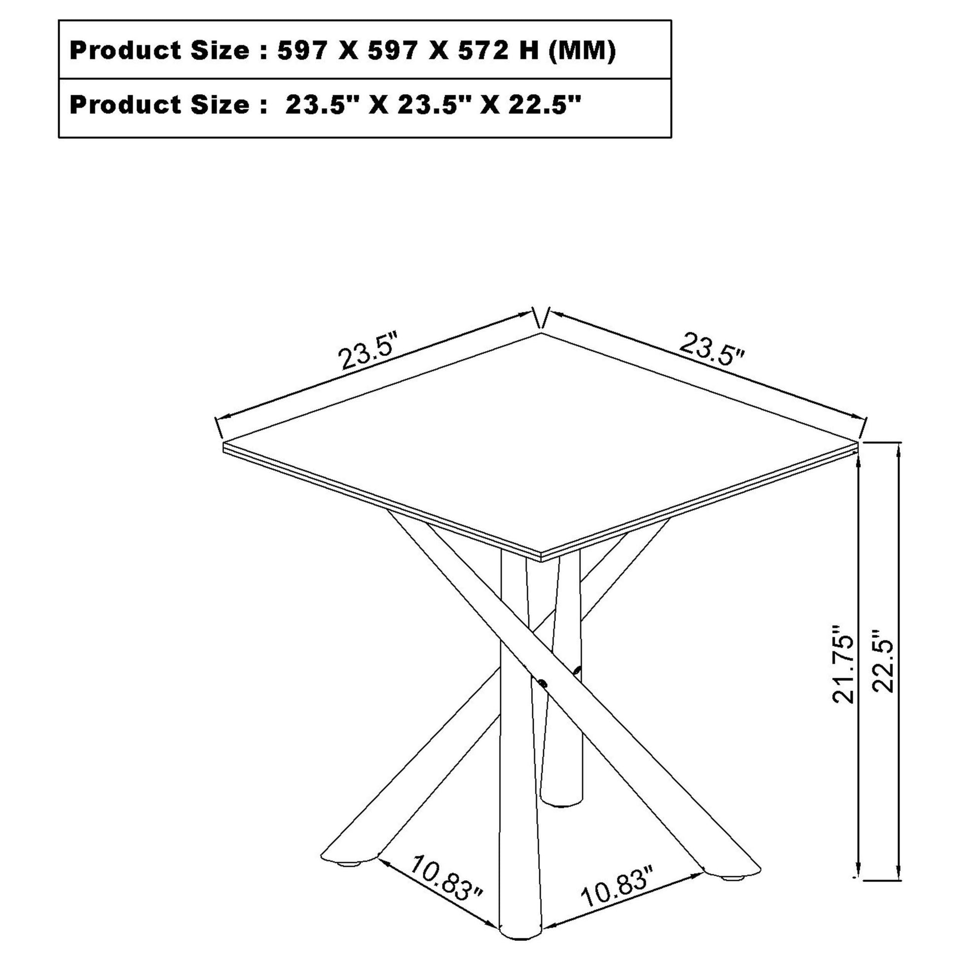  Coaster Furniture Carvell 708137 Square Sintered Stone Side Table Mirage - White IMAGE 8