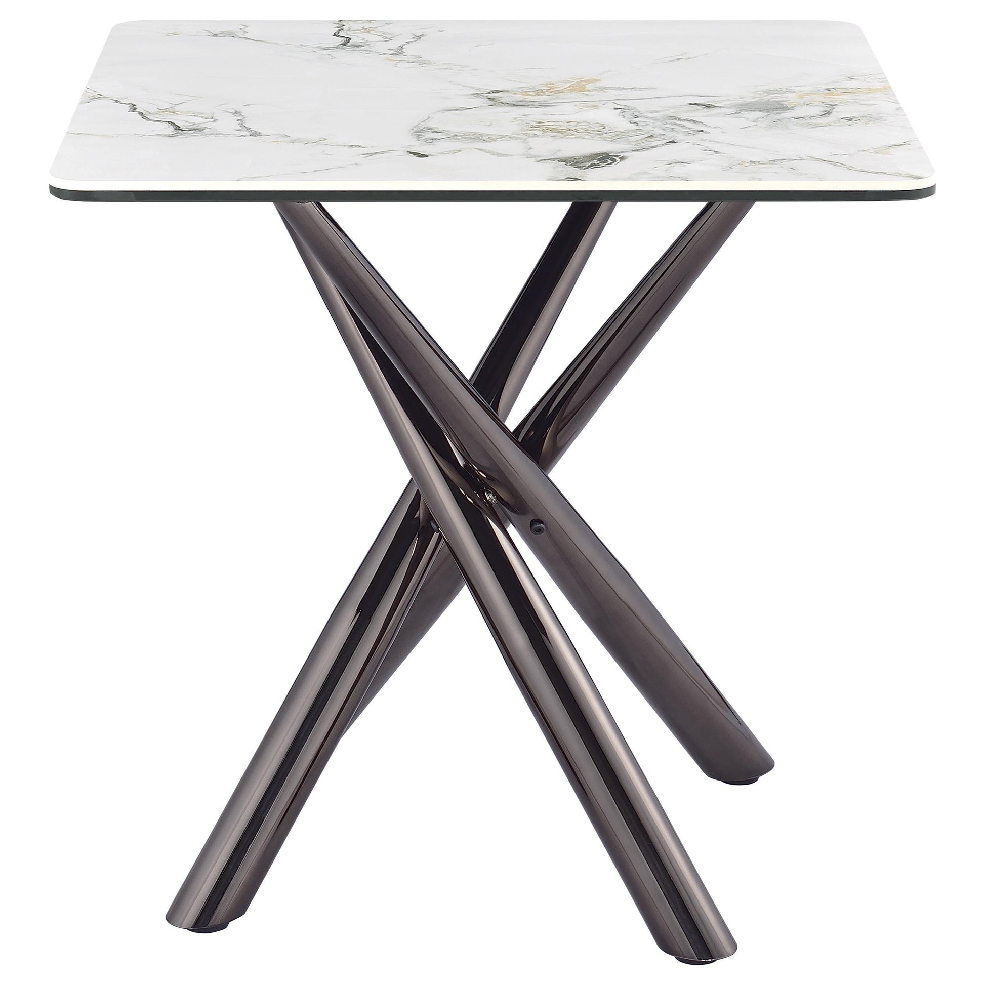  Coaster Furniture Carvell 708137 Square Sintered Stone Side Table Mirage - White IMAGE 9