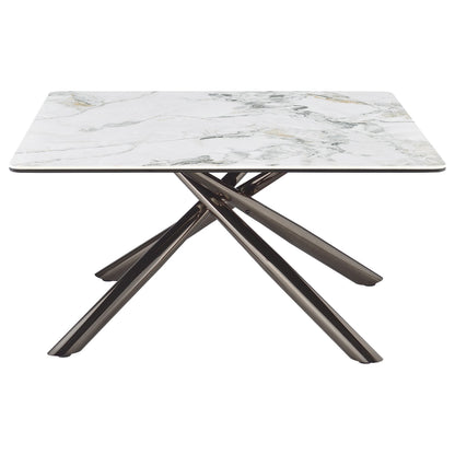  Coaster Furniture Carvell 708138 Square Sintered Stone Top Coffee Table - White IMAGE 1