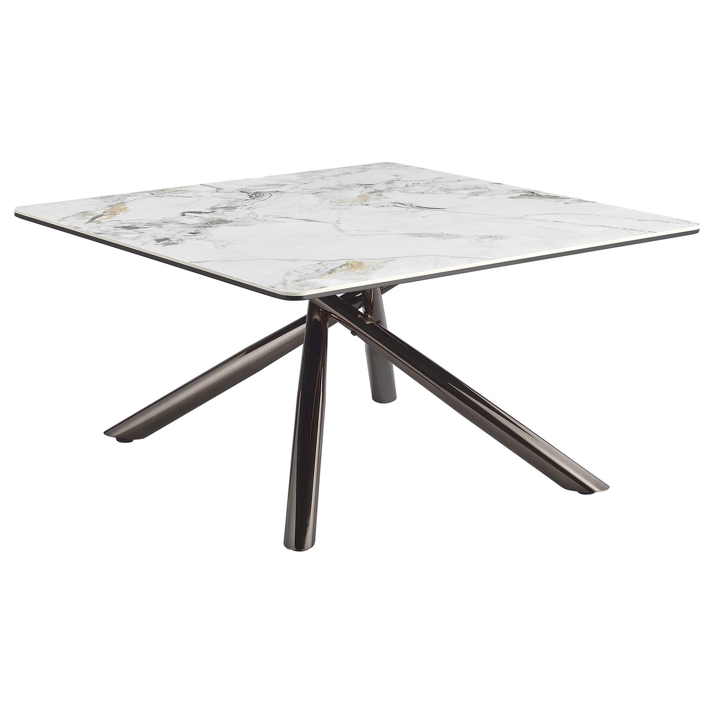  Coaster Furniture Carvell 708138 Square Sintered Stone Top Coffee Table - White IMAGE 5