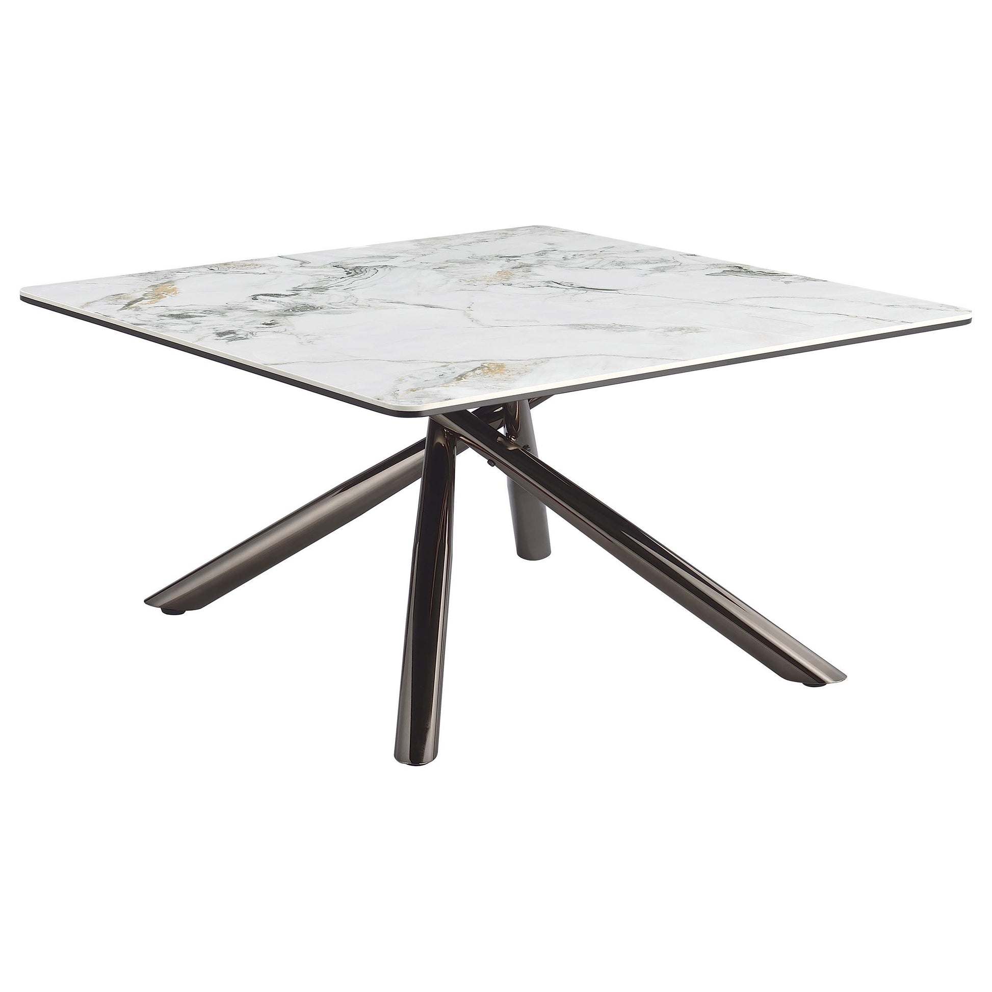  Coaster Furniture Carvell 708138 Square Sintered Stone Top Coffee Table - White IMAGE 5