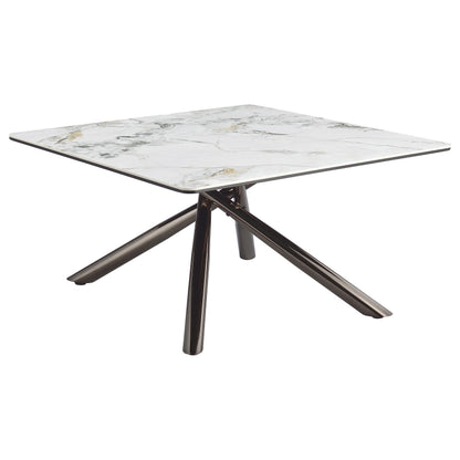  Coaster Furniture Carvell 708138 Square Sintered Stone Top Coffee Table - White IMAGE 5