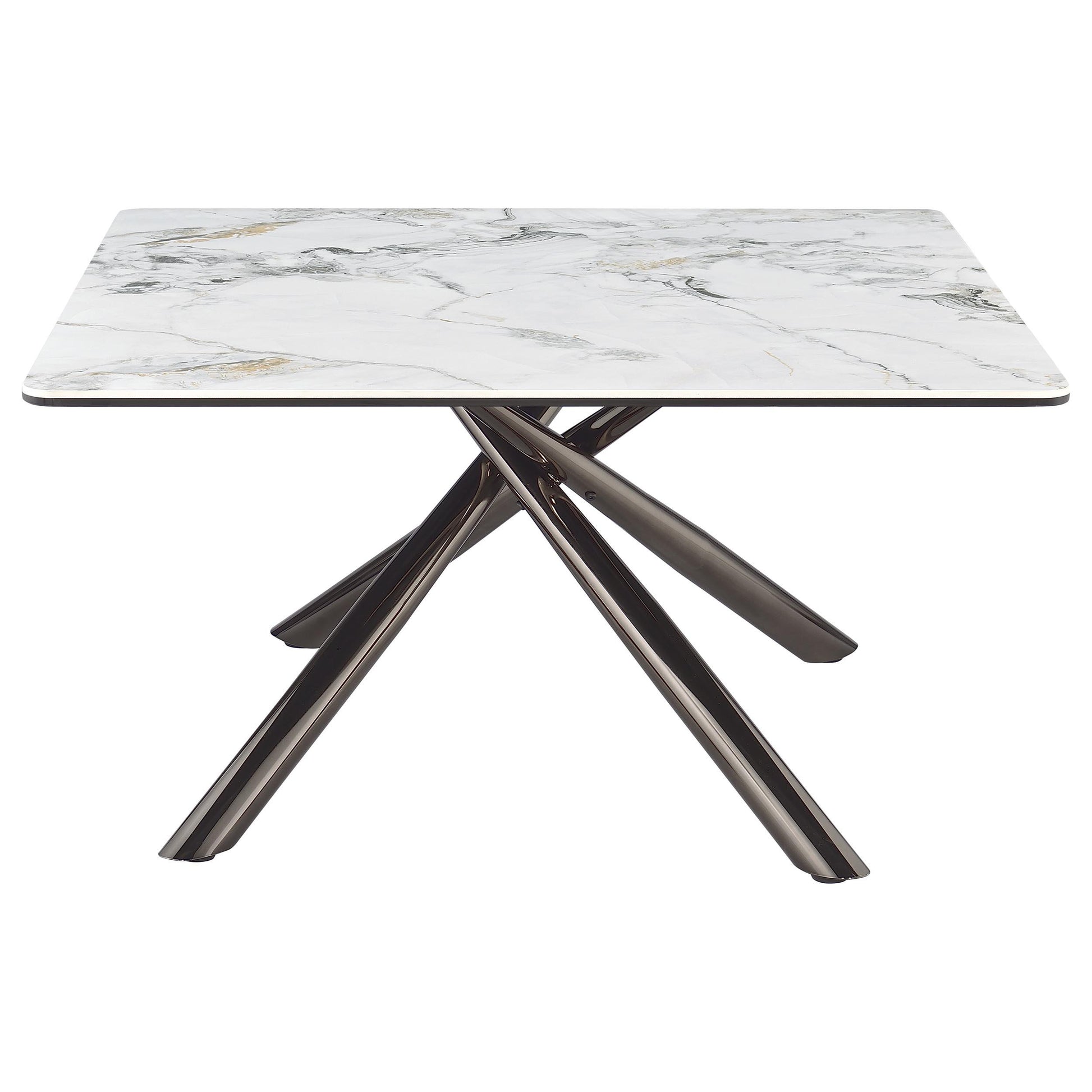  Coaster Furniture Carvell 708138 Square Sintered Stone Top Coffee Table - White IMAGE 7