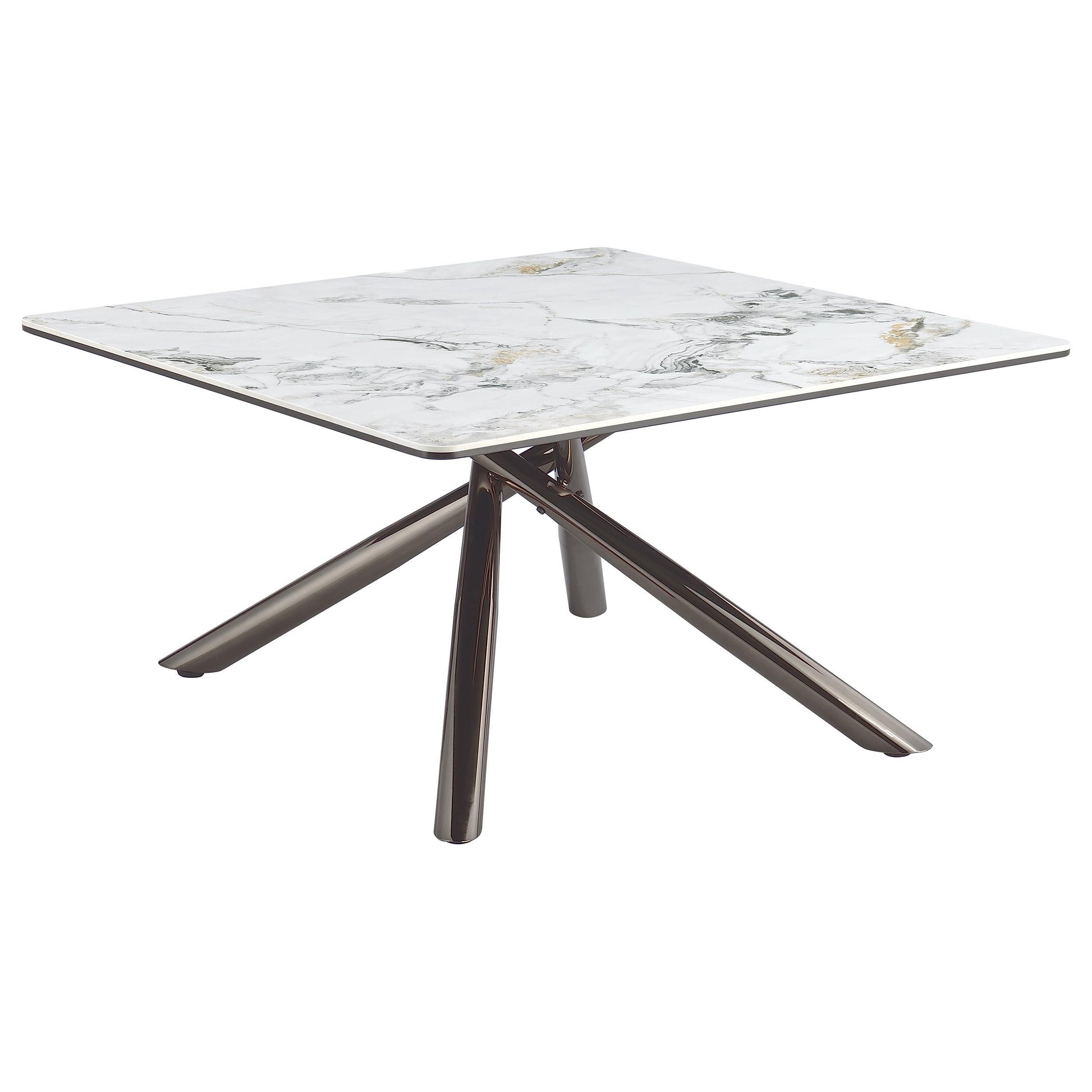  Coaster Furniture Carvell 708138-S3 3-piece Square Coffee and End Table Set - Mirage White IMAGE 4