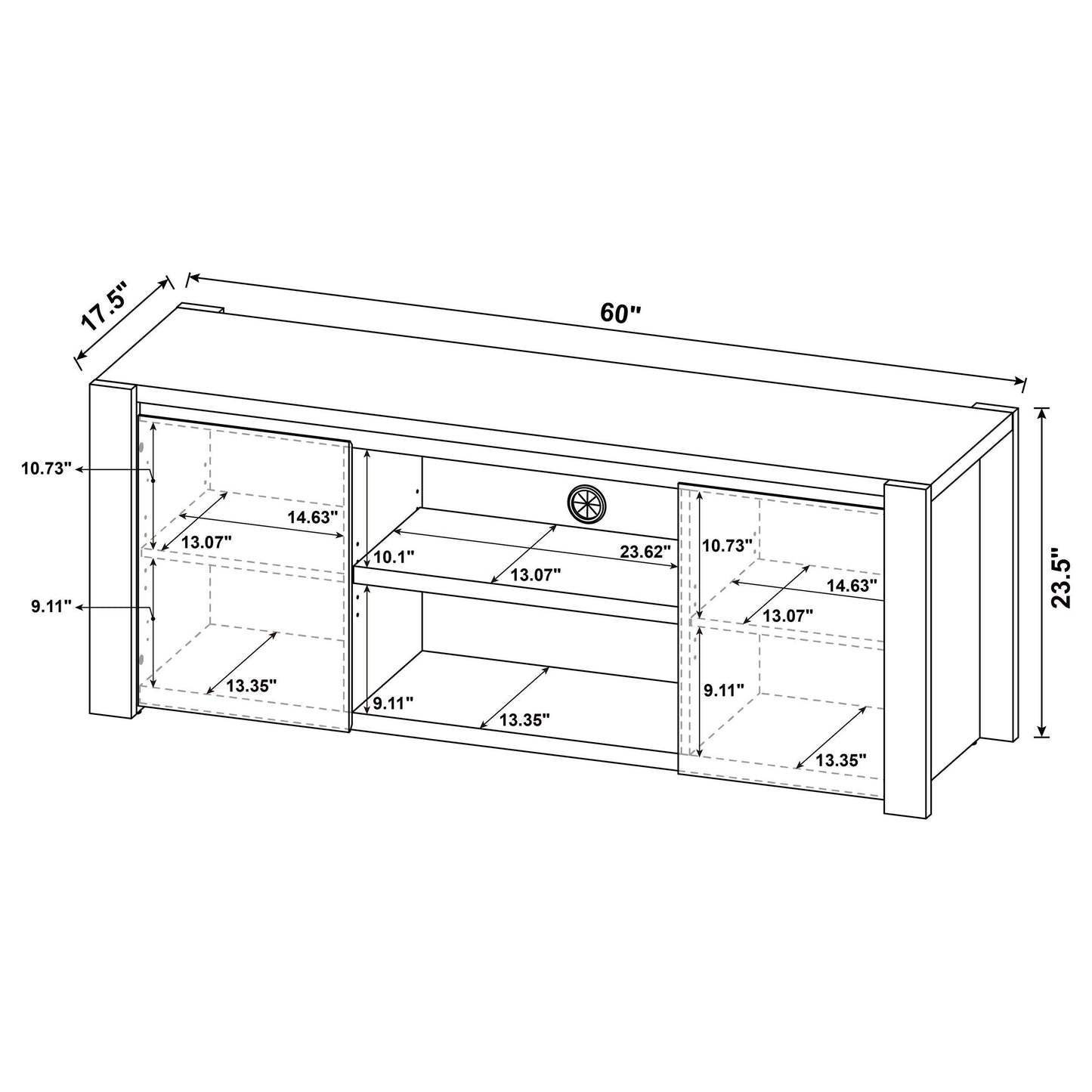  Coaster Furniture Laurelton 708222 60-inch 2-door TV Stand Media Console - Light Oak IMAGE 10