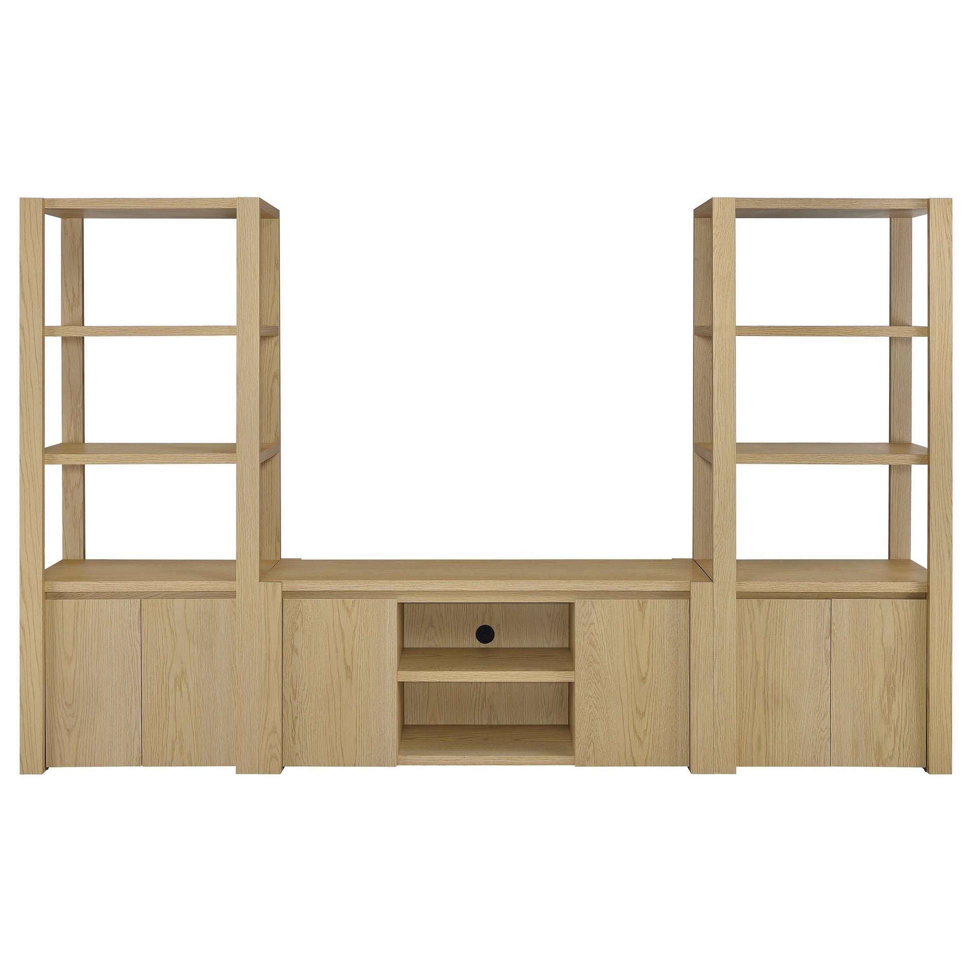  Coaster Furniture Laurelton 708222-SET 3-piece Entertainment Center TV Stand - Light Oak IMAGE 1