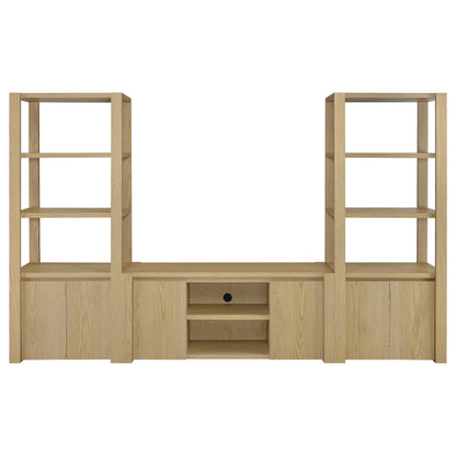  Coaster Furniture Laurelton 708222-SET 3-piece Entertainment Center TV Stand - Light Oak IMAGE 1