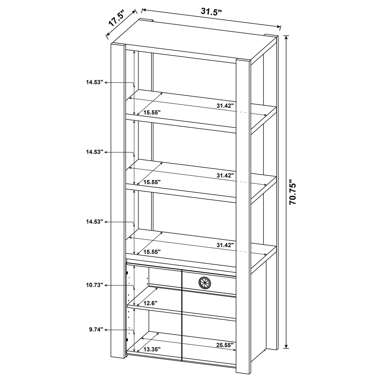  Coaster Furniture Laurelton 708222-SET 3-piece Entertainment Center TV Stand - Light Oak IMAGE 18