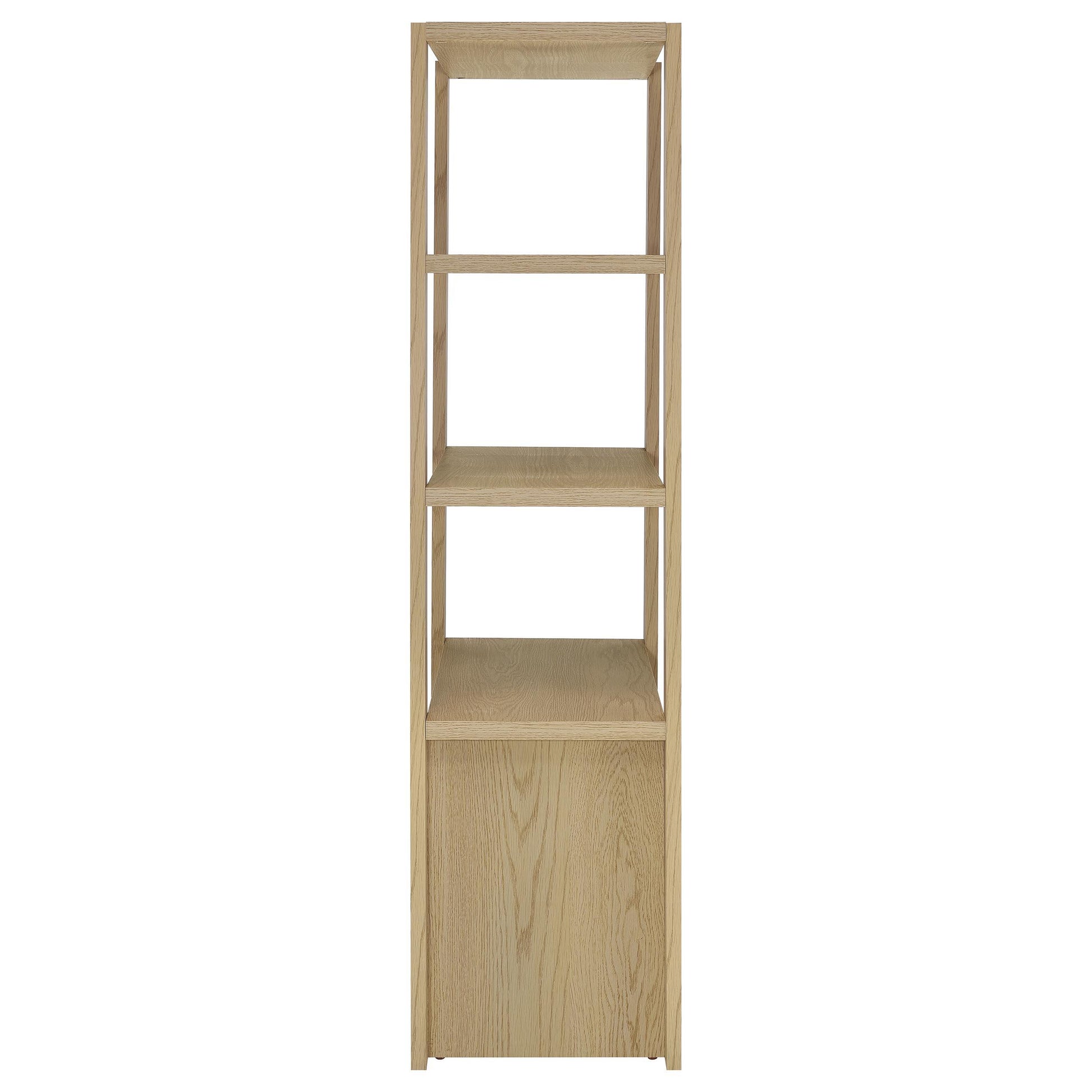  Coaster Furniture Laurelton 708224 3-shelf Media Tower Tall Pier Cabinet - Light Oak IMAGE 1