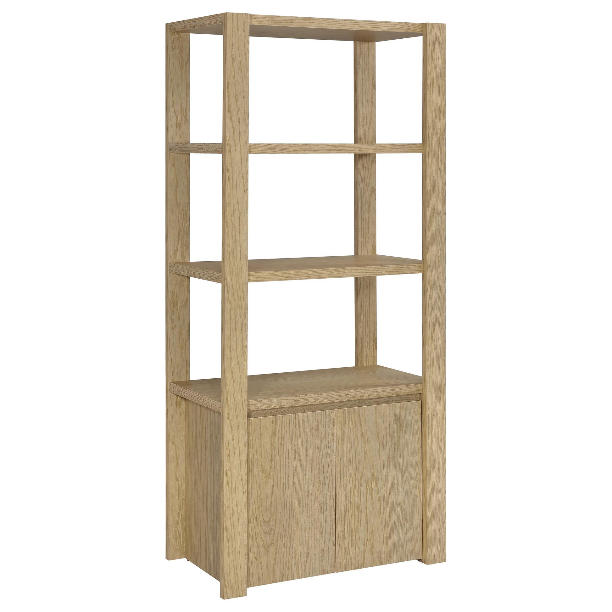  Coaster Furniture Laurelton 708224 3-shelf Media Tower Tall Pier Cabinet - Light Oak IMAGE 2