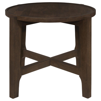  Coaster Furniture Cota 708288-S2 2-piece Solid Wood Coffee and End Table Set - Dark Brown IMAGE 3