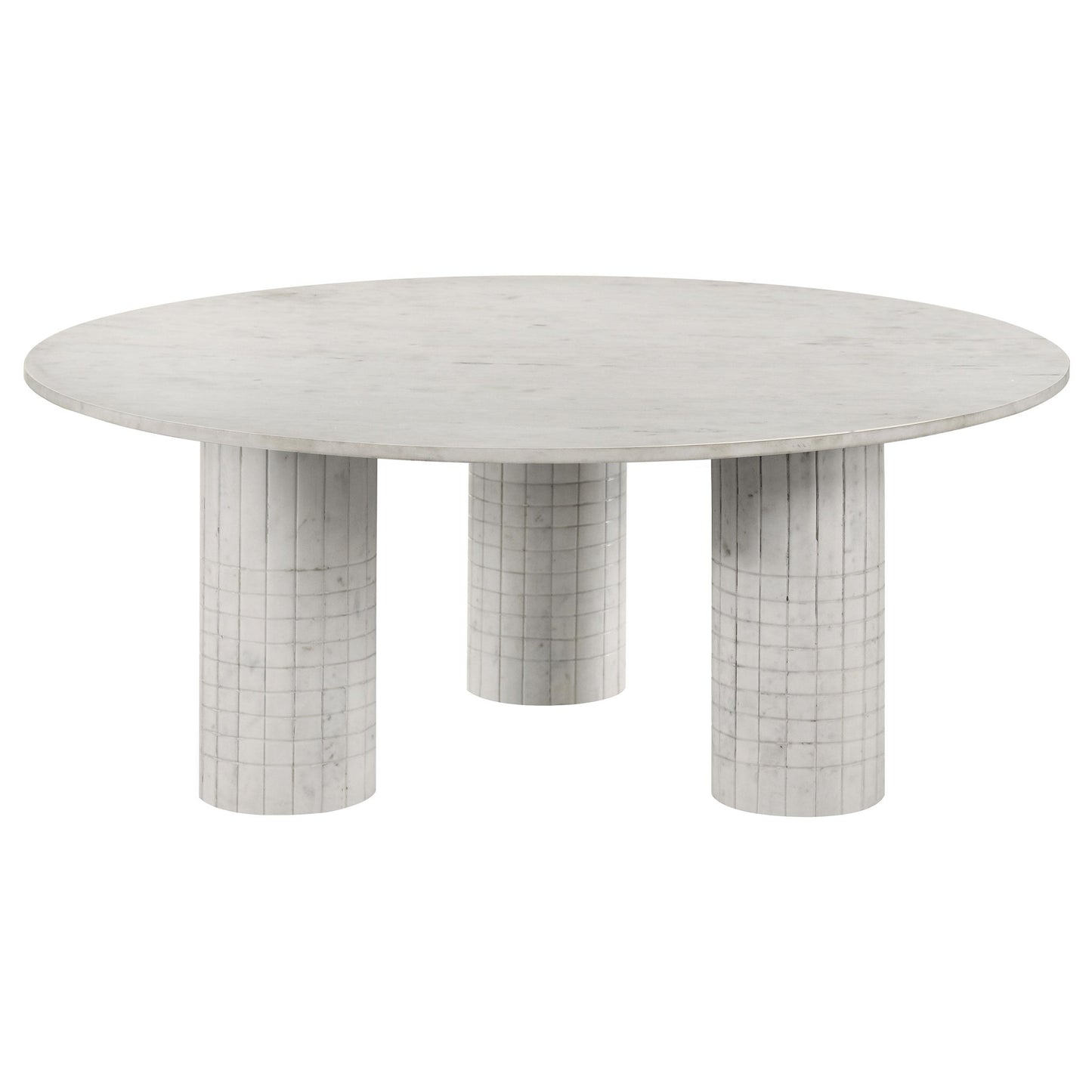  Coaster Furniture Astoria 709668-S2 2-piece Marble Coffee and End Table Set - White IMAGE 3