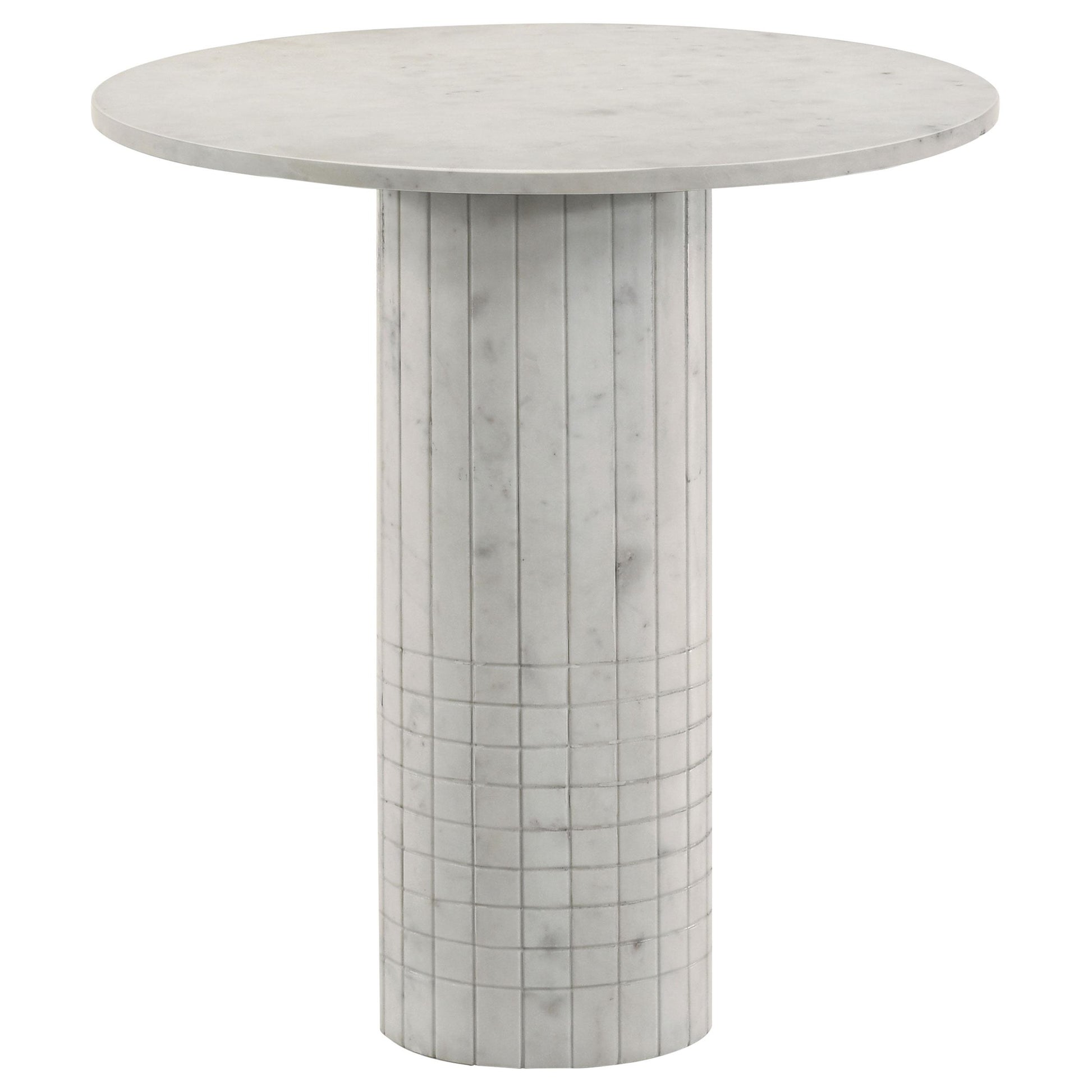  Coaster Furniture Astoria 709668-S3 3-piece Marble Coffee and End Table Set - White IMAGE 3