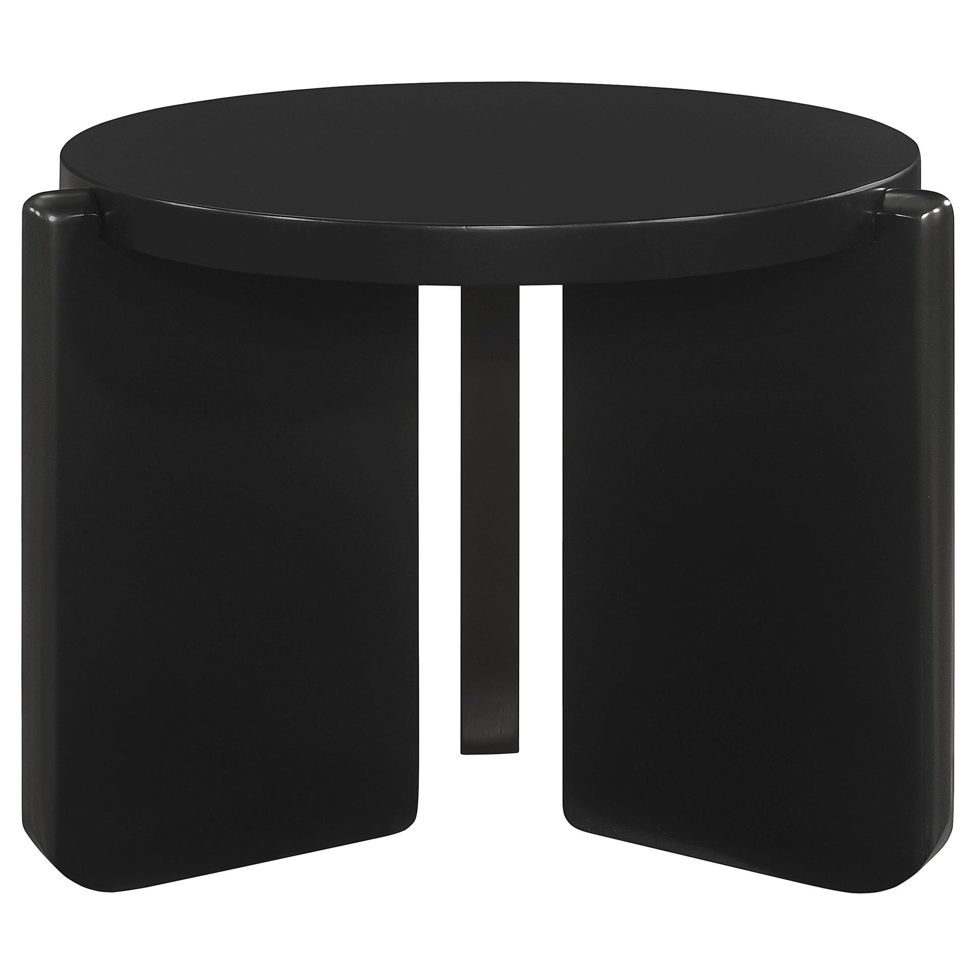  Coaster Furniture Cordova 709678-S3 3-piece Solid Wood Coffee and End Table Set - Black IMAGE 3