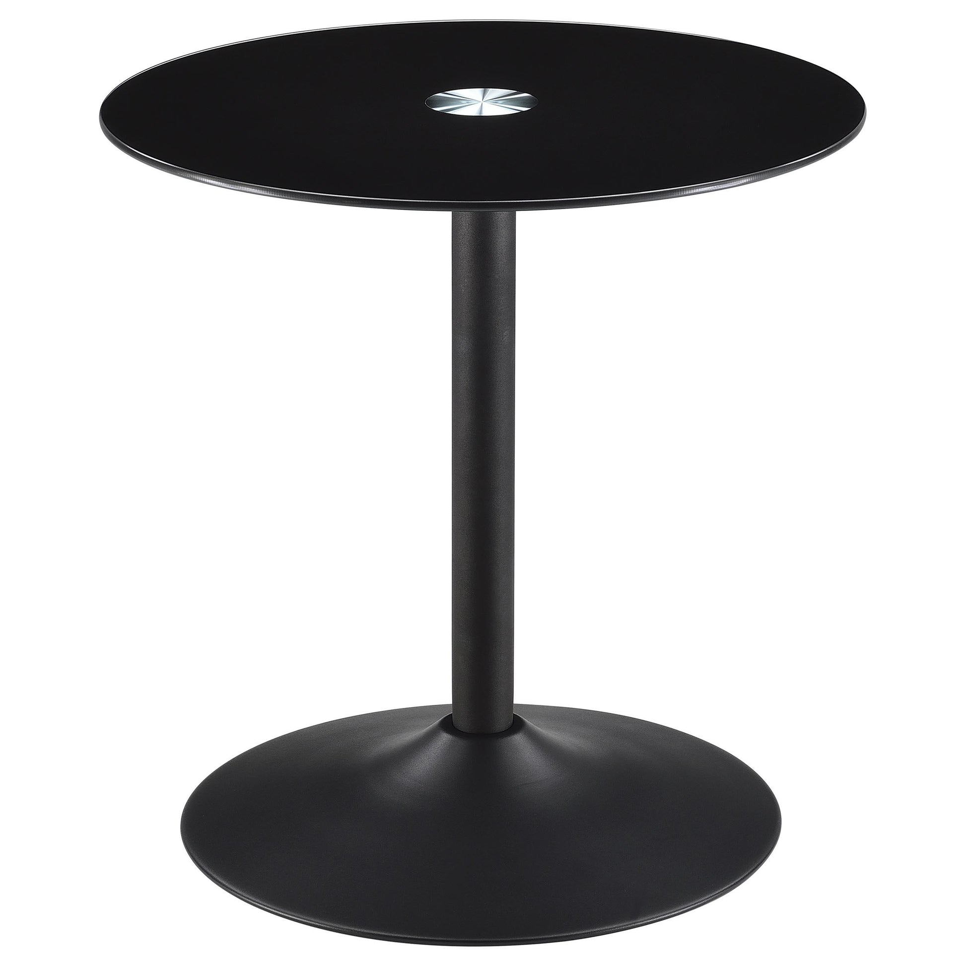  Coaster Furniture Ganso 709688-S3 3-piece Round Glass Top Coffee and End Table Set - Black IMAGE 1