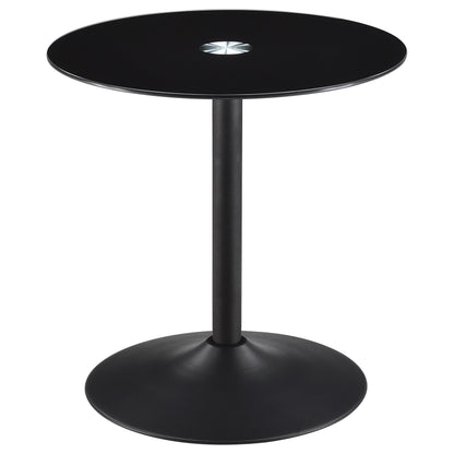  Coaster Furniture Ganso 709688-S3 3-piece Round Glass Top Coffee and End Table Set - Black IMAGE 1