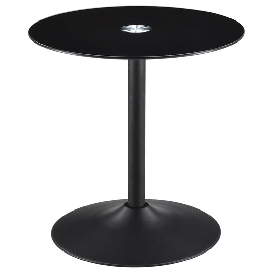  Coaster Furniture Ganso 709688-S3 3-piece Round Glass Top Coffee and End Table Set - Black IMAGE 1