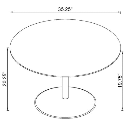  Coaster Furniture Ganso 709688-S3 3-piece Round Glass Top Coffee and End Table Set - Black IMAGE 4