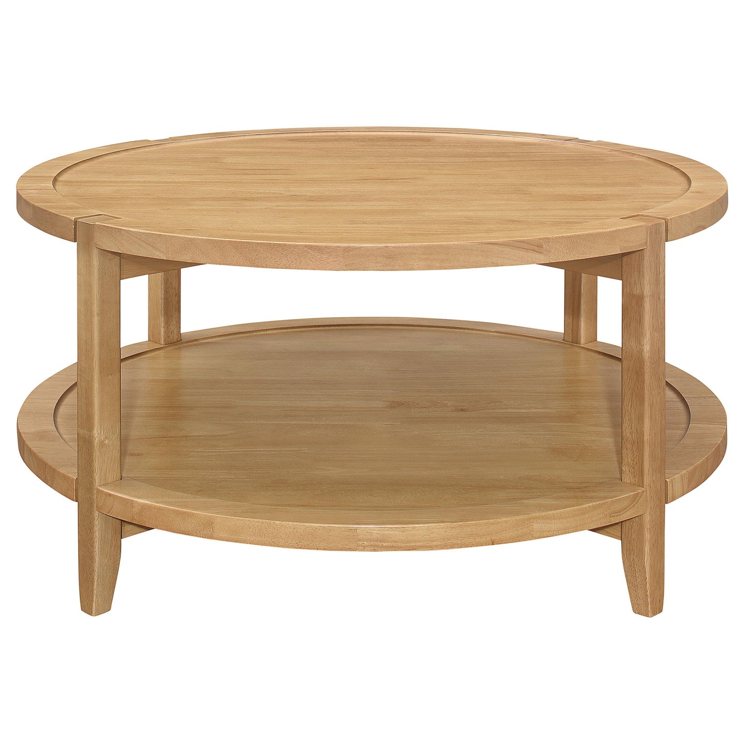  Coaster Furniture Camillo 709698-S2 2-piece Round Coffee and End Table Set - Maple IMAGE 3