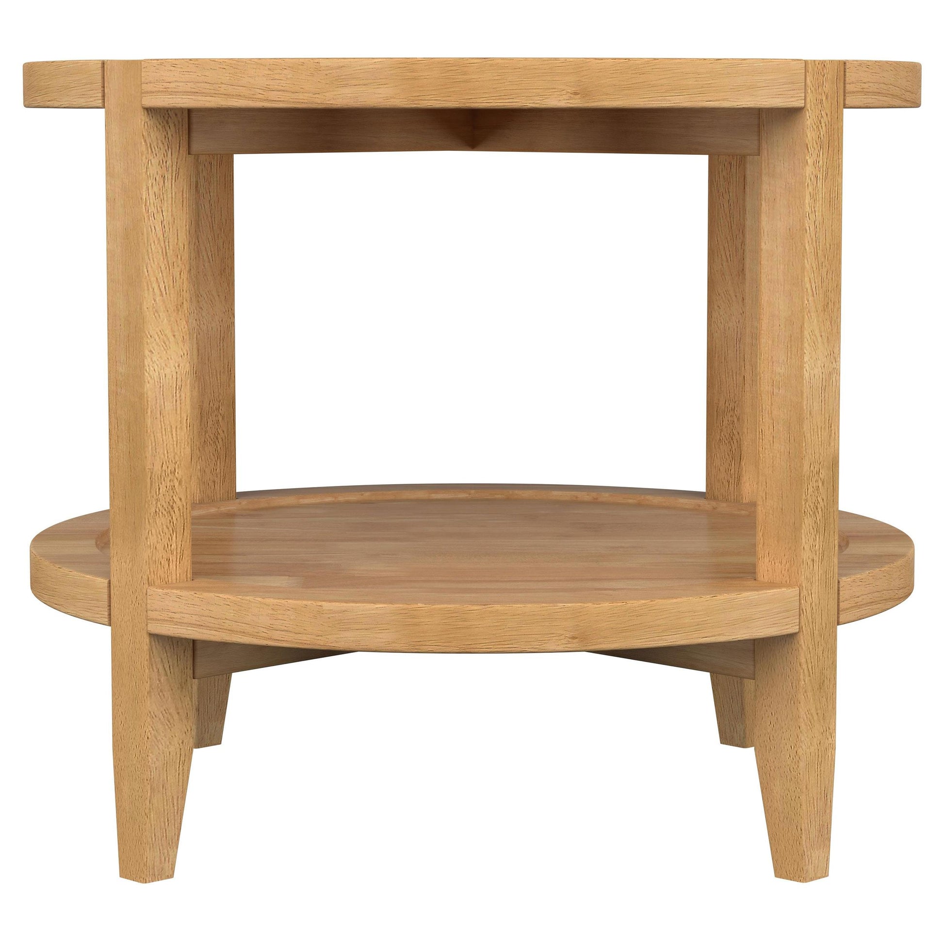  Coaster Furniture Camillo 709698-S3 3-piece Round Coffee and End Table Set - Maple IMAGE 1