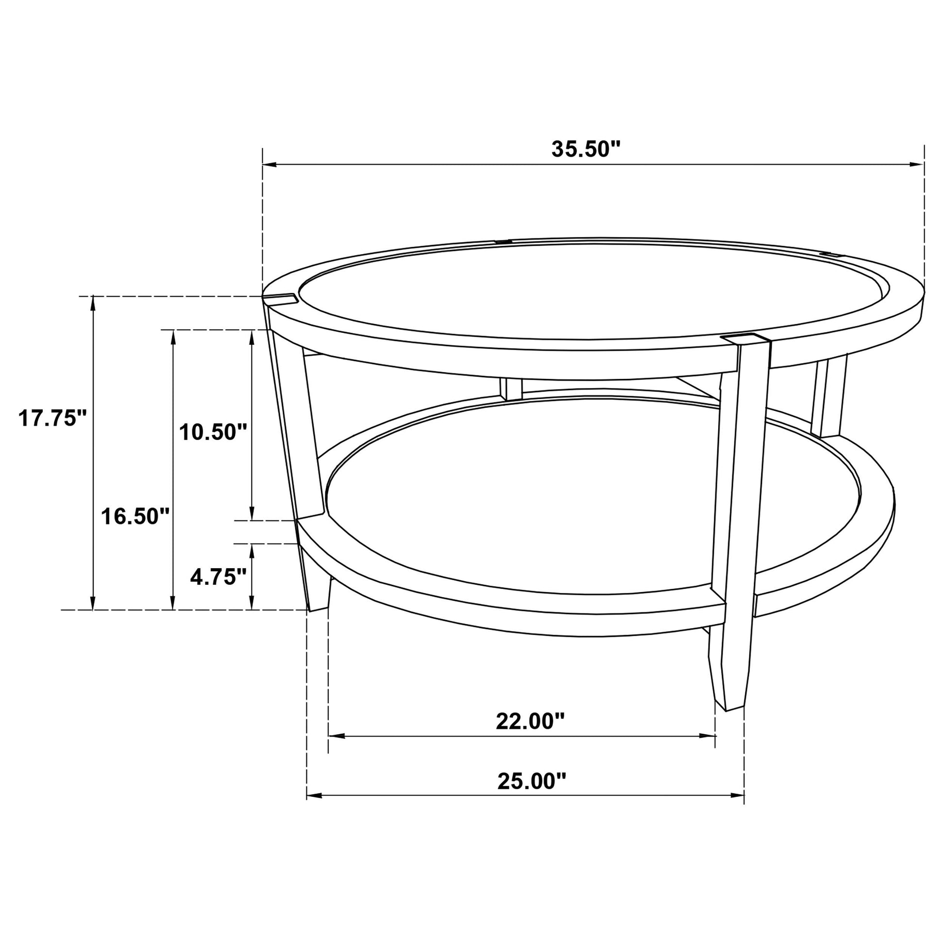  Coaster Furniture Camillo 709698-S3 3-piece Round Coffee and End Table Set - Maple IMAGE 12