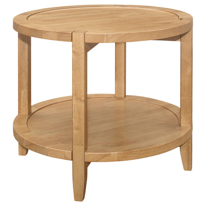 Coaster Furniture Camillo 709698-S3 3-piece Round Coffee and End Table Set - Maple IMAGE 7