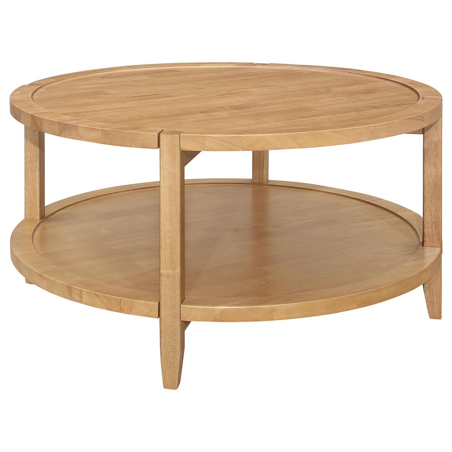  Coaster Furniture Camillo 709698-S3 3-piece Round Coffee and End Table Set - Maple IMAGE 8