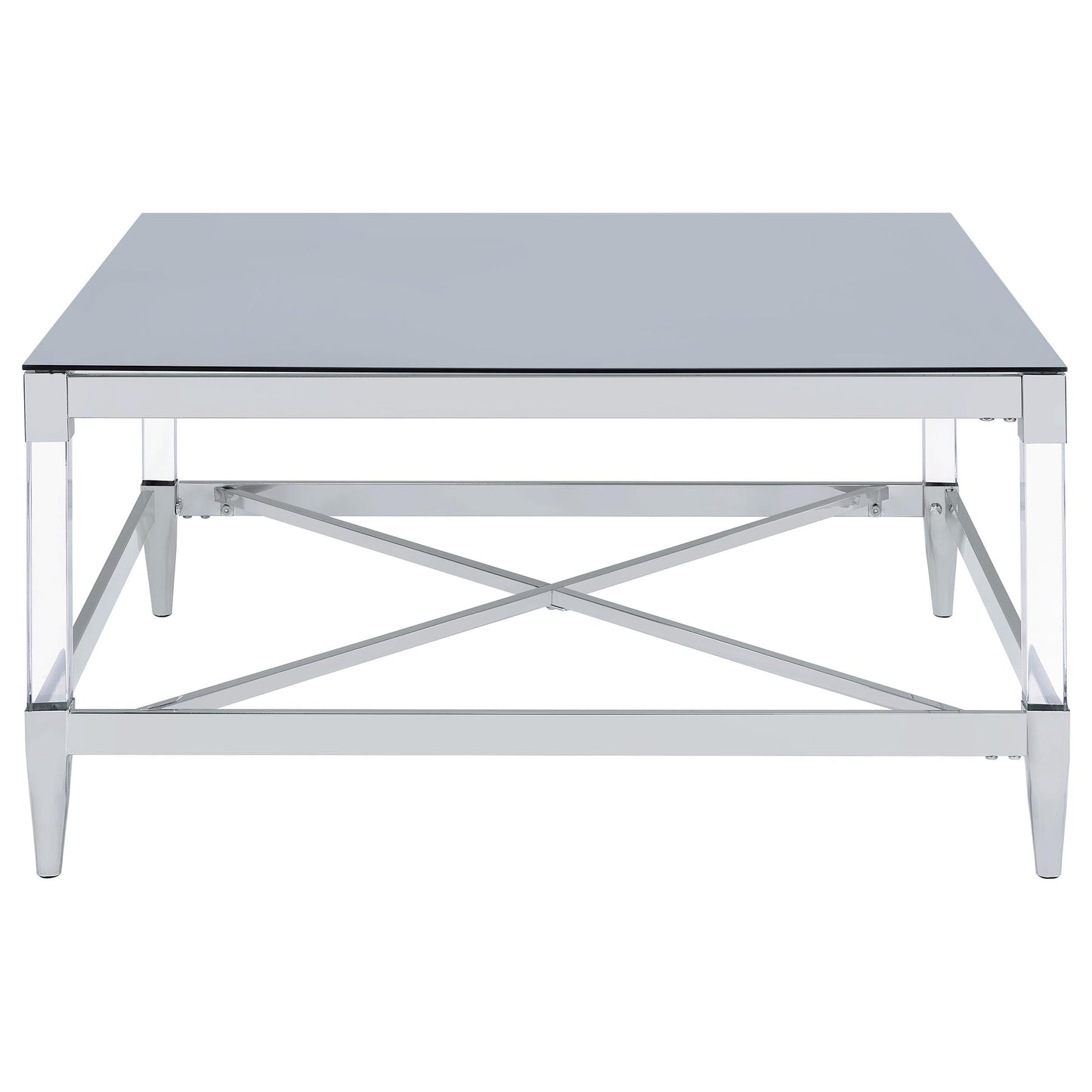  Coaster Furniture Lindley 709728-S2 2-piece Square Coffee and End Table Set - Chrome IMAGE 1
